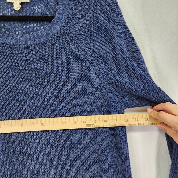 Eileen Fisher Organic Linen Cotton Slub Tunic Sweater Womens Large Open Knit - Picture 3 of 12